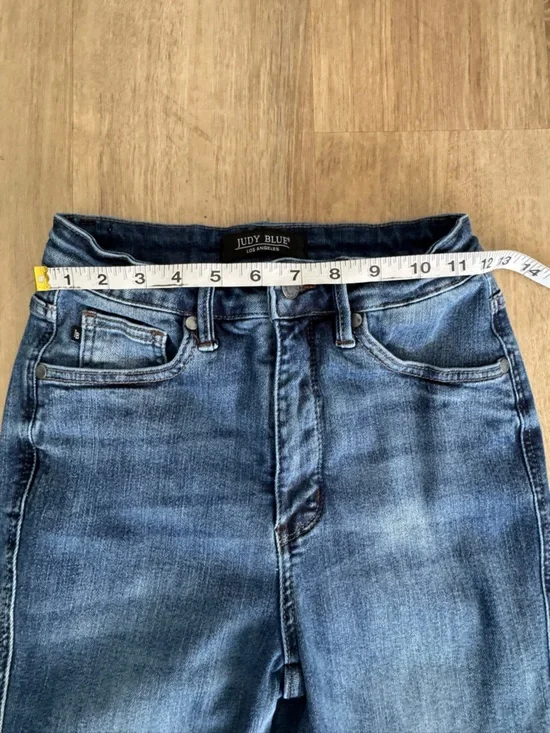 Judy Blue High Waist Tummy Control Contrast Flare Denim sz 26 - Picture 7 of 13